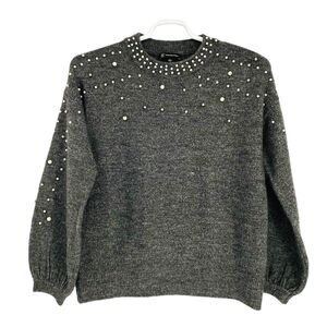 Inc International Concepts Womens Pullover Sweater Gray‎ Pearl Long Sleeve L
